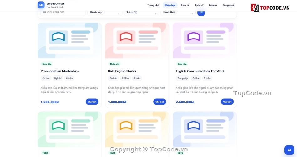 Code Website Quản Lý,ql khóa học,khóa học